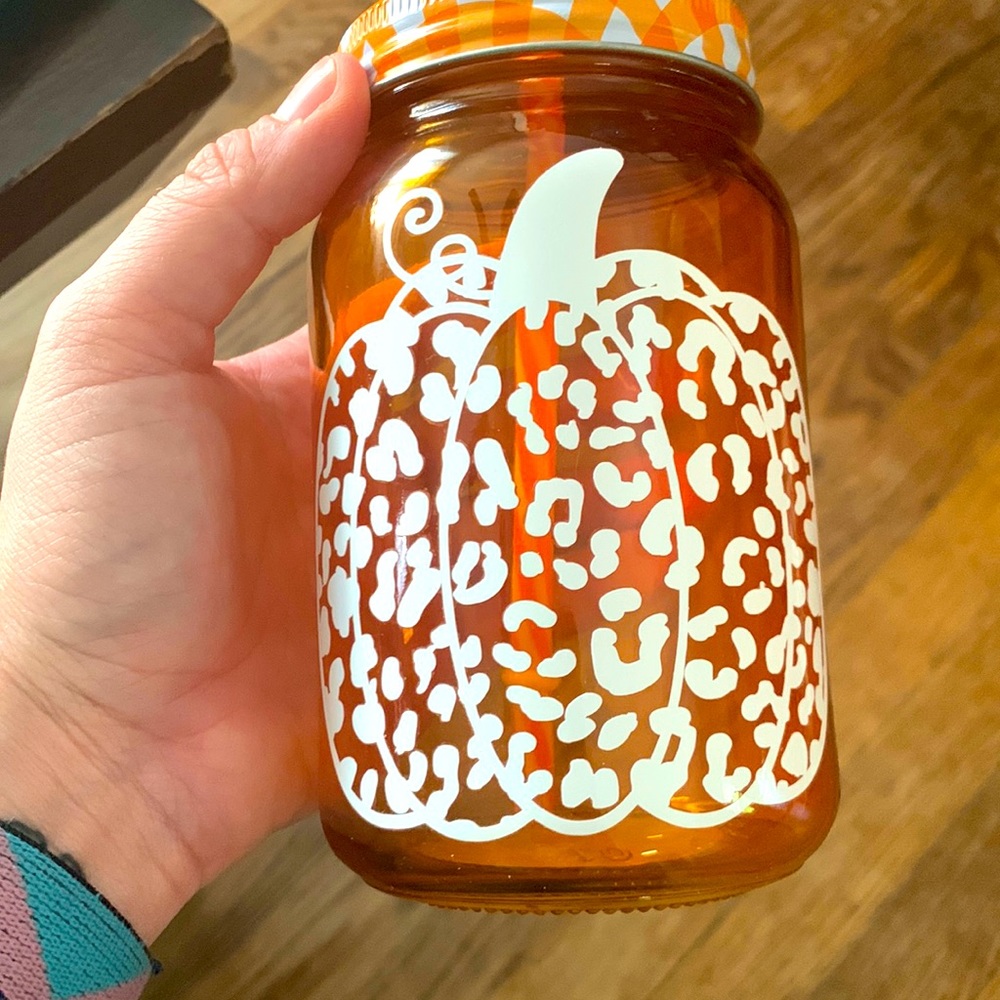 Fall mason jar cup